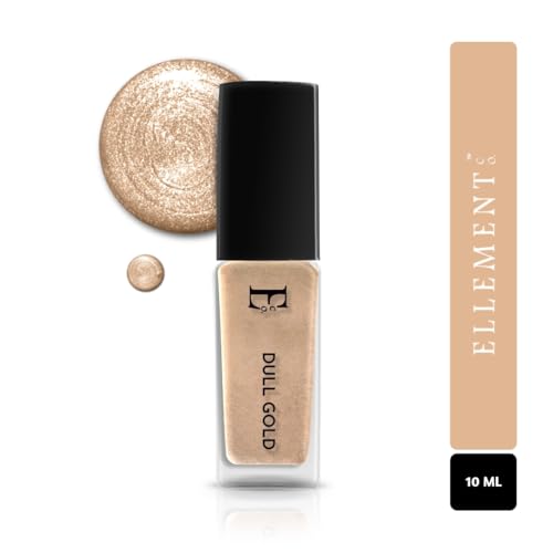 Image of Ellement Co Dull Gold Nail Paint for Women 10 ML | High Gloss Metallic Finish Nail Polish | Long Lasting, Quick Dry & Chip Resistant Formula | Smooth Application with Salon Like Shine | Vegan, Non-Toxic Nail Colour for Party, Wedding & Festive