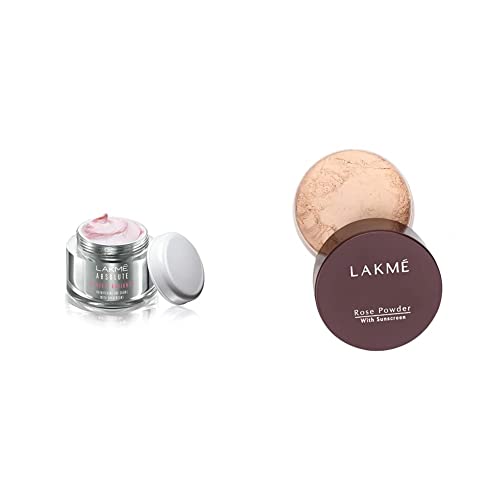 Image of LAKME Perfect Radiance Fairness Day Creme 50 Gm & Matte Finish Rose Face Powder, Soft Pink, 40 Gm