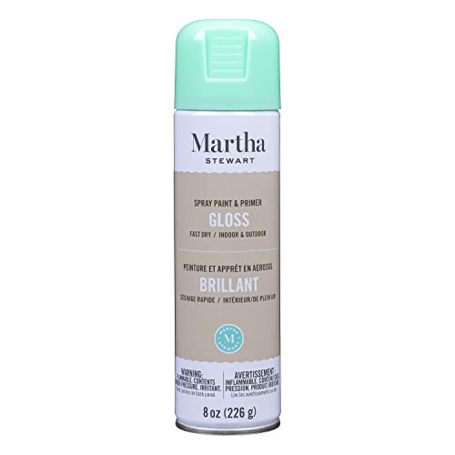 Martha Stewart Paint & Primer 8oz Spray Paint, Gloss Beach Glass 8 Ounce