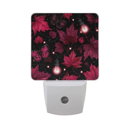 Luz Nocturna LED con Sensor, Hojas de Arce Rojas miniatura 7