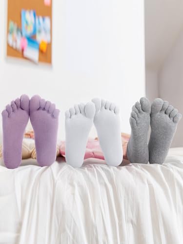 Image of Bencailor 6 /12 /32Pairs Women Toe Socks Five Toe Cotton Socks Ankle Sock with Toes Separated for Women Men Athletic Running