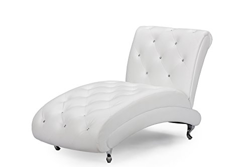 image for Baxton Studio Pease Contemporary Faux Leather Upholstered Crystal Butt