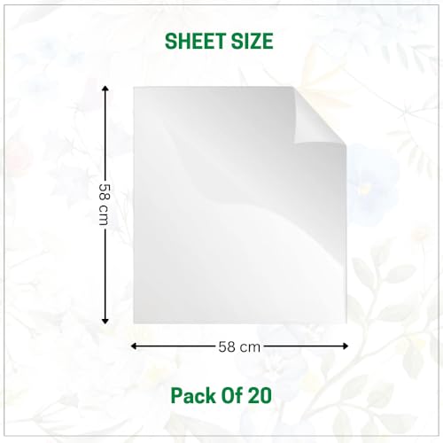 Image of Oasis - 20 Sheets Korean Style Waterproof Premium Bouquet Wrapping Sheet (58cm x 58cm) | Green With Golden Border Line Flower Wrapping Paper | Elegant packaging for bouquet, Gift Wrapping & More