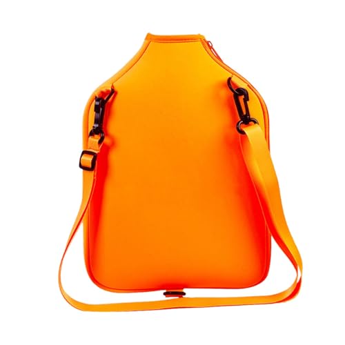 パドルバッグ ネオプレン製 分離可能ショルダーストラップ クロスボディ収納 32×23×3cm ピックルボールラケット対応 (オレンジ)