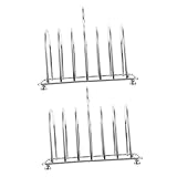 OSOLADY Supporto Porta Toast in Acciaio 2 Pezzi, Porta Pane Da Tavolo Per Uso Domestico, Espositore Salvaspazio Per Fette Di Pane Tostato in Cucina
