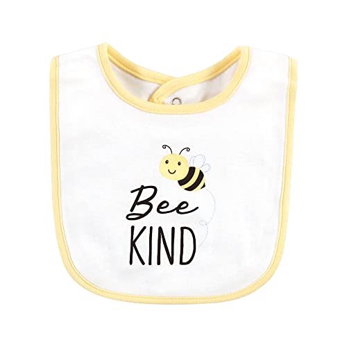 Image of Hudson Baby Unisex Baby Cotton Bibs, Bee Kind, One Size