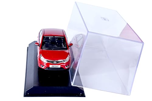Image of Scale Model Car Tata-Zest-Free Wheel (Acrylic case)-Official 1:43 Die-cast Official Merchandise, Red