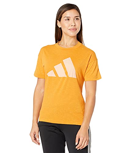 Image of adidas Women's Standard Sportswear Winners 2.0 Tee, Focus Orange Melange, X-Small