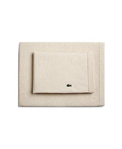 Image of Lacoste 3-Piece Cotton Sheet Set, Camo, Oatmeal, Twin XL