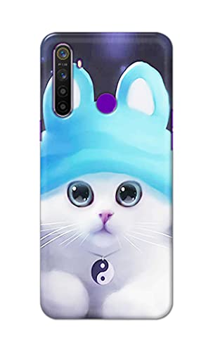 Image of Chinese Cutie Kitten Cat Big Eyes Lovely Girl Ears Hard Back Case Cover for Realme 5 / Realme 5s / Realme 5i / Realme Narzo 10 Back Cover -(J5) VNS2221