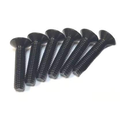 TOPLINE/EJD-08BK/7075 M3 Hex Countersunk Screws, 0.3 inches (8 mm), Black, 6 Pieces