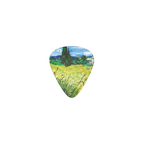 ヴィンセント・ファン・ゴッホ 『糸杉のある緑の麦畑』 デザインギターピック guitar pick ティアドロップ型 エレキギター/アコースティックギター/クラシックギター/ベース等の練習に最適な12枚セット