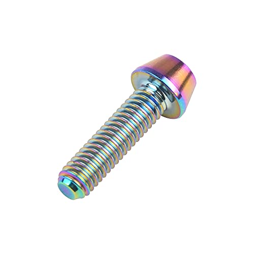 Image of Titanium Ti DIN912 M4 8 10 12 15 20mm Tapered Head Hex Bolts Bicycle Screws Pack of 6 (Multicolored, M4x15mm)
