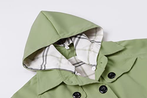 Image of Betusline Girl's Single Breasted Trench Coat Hooded Dress Coat Outerwear, 2-14 Years