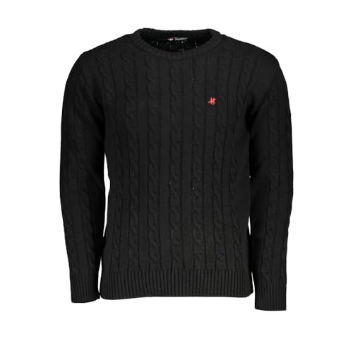 Pull en tissu noir pour homme coupe ajustee classique