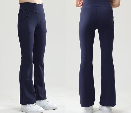 Girls' Yoga Pants Flare Leggings for Workout Activewear Solid Colors for 5-12 Years3