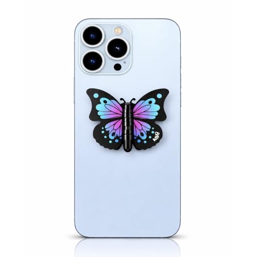 WingHolders Cute Butterfly Phone Grip Socket 3D Foldable Rotating Phone Holder with Fold-Style Finger Grip for iPhone Android & Kindle (Lavender)