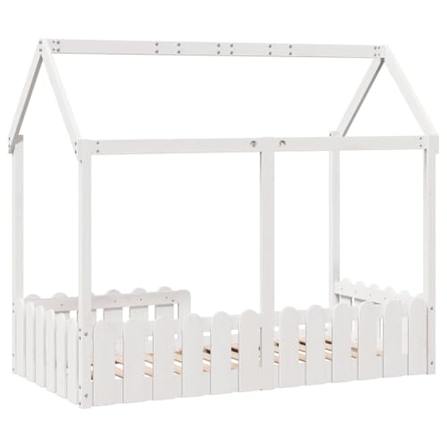 Vidaxl Giroletto Casetta Bambini Bianco 80X160 Cm Legno Massello Pino, Struttura Letto Casa Per Bambini, Giroletto Per Bambini, Telaio Letto Per Bambini - 6