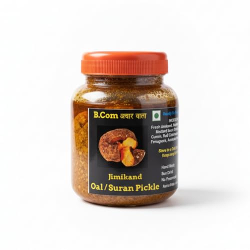 Home made spicy jimikand pickle/suran ka achar, hand made, sun dr...