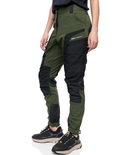 PUMA Workwear Pro-One Wanderhose Damen - Robuste Outdoorhose für Damen - Mit verstärktem Nylon für Langlebigkeit - Trekkinghose mit 4-Wege-Stretch - Verstellbarer Knopfleiste - M - Oliv