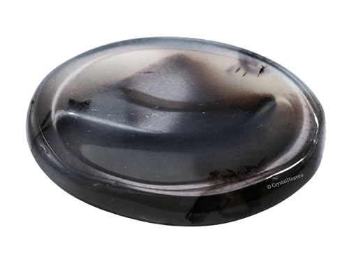 Image of Certified Dendrite Agate Crystal Thumb Worry Pebbles Stones for Anxiety Stress Relief Massage - AAA Grade Original Healing Gemstone Agate Rubbing Stone for Yoga Meditation Spiritual Reiki Feng Shui