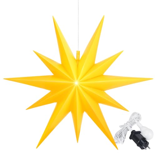 OVILUM Leuchtstern 2D XXL mit LED Beleuchtung | gelb | |Ø 100cm |...