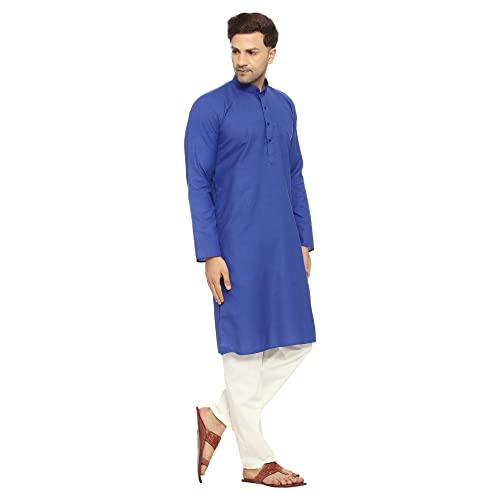 Image of ITOS365 Men Cotton Blend Kurta Pyjama Set Party Fashion Regular Ethinic Wear Indian Dress Gift for Men