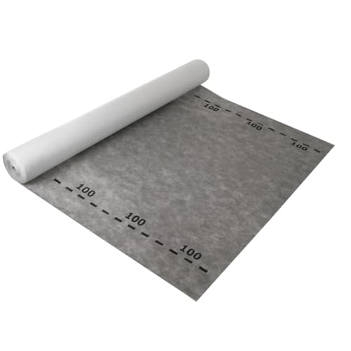 Breathable Membrane Roof Wall Floors Felt100g/m2 1.5m Wide 3 Layer Permeable Building House Insulation Construction (Grey 1.5m x 10m)