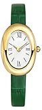 MASTOP Bracelet Watch for Women - Elegant 24mm Oval Dial Bangle Watch - Gold Jewelry Style Quartz Wristwatch - Gift for Her (Green)