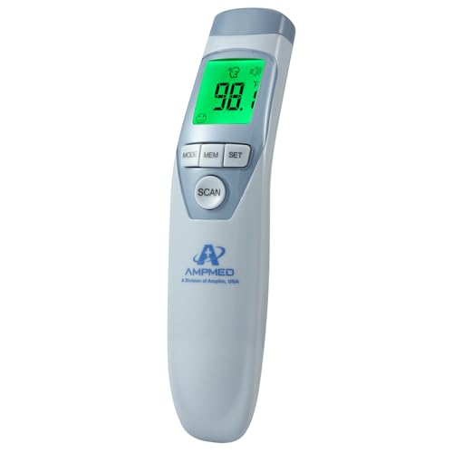Image of Amplim Medical Forehead Thermometer for Adults and Kids, Baby Thermometer No Touch Infrared with Fever Alarm, 1 Second Fast Reading, Memory Recall, Color LCD Display, Home Family Use