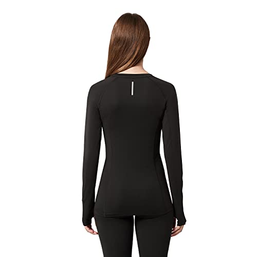 New Balance Women's 2.0 Soft Long Sleeve Base Layer Top With Thumbhole, Dark Heather Grey, Small #TOP3