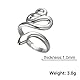 TEAMER Schlange Ring Verstellbarer Fingerring aus Edelstahl Wickel-Schlangenring Stapelbarer Ring Punk Schlange Tierschmuck für Frauen (Stil 1 -Silber)