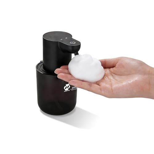 Automatic Foaming Soap Dispenser for Kitchen: 4-Level Adjustable Black Touchless