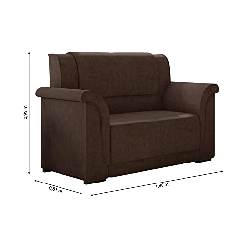 Sofá 2 E 3 Lugares Itália Marrom Suede