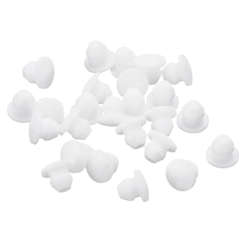 Image of uxcell 28Pcs Silicone Plugs, Rubber Round Snap in Locking Hole Plugs for 4.5mm Hole, Hole Stoppers Waterproof Hole Plug for Metal Tube, Furniture End Caps Inserts, White