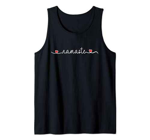 NAMASTE Relajación con Corazones Yoga Meditación Camiseta sin Mangas