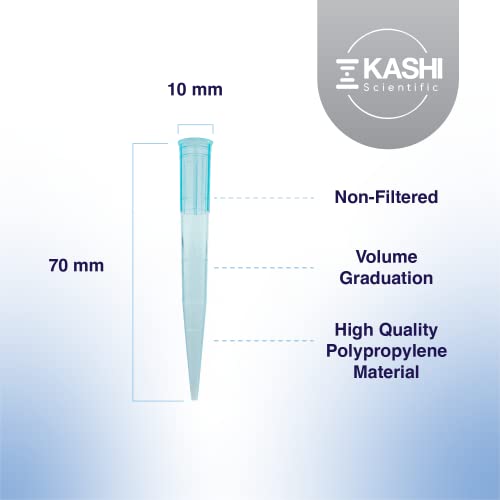 Image of Kashi Scientific 1000uL Universal Non-Filter Pipette Tips, 1mL Sterile Low Binding Blue Pipet Tips with Graduation, DNase /RNase Free [1000uL, 5,000pcs]