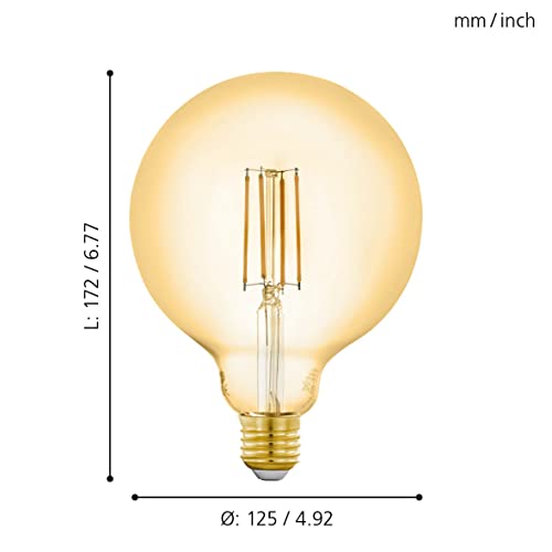 Eglo Connect.z Smart Home E27 LED Filament Light Bulb, G125, ZigBee, app and Voice Control, dimmable, Warm White, 650 Lumen - Image 4