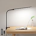 Lepro Clip on Desk Lamp LED Reading light Dimmable USB Small Clamp Lamp with 3 Color Modes 10 Brightness, Adjustable Flexible Gooseneck Table Light for Bed Headboard, Nail, Home Office,Computer(Black)
