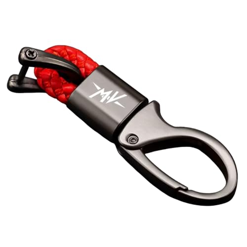 Portachiavi in Metallo Moto per MV Agusta F3 675 800 Brutale 800 1000 Turismo Veloce RC Metallo Keychain Appassionati di Elegante e Resistente Moto Portachiavi,Red-A