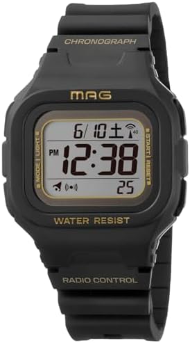 （17:30時点） MAG(マグ) 腕時計 デジタル 電波時計 ソーラー デュアルパワー 防水 10気圧 ウレタンベルト 少し小さめ 子供 メンズ レディース ブラック MW-550 BK2 ノア精密