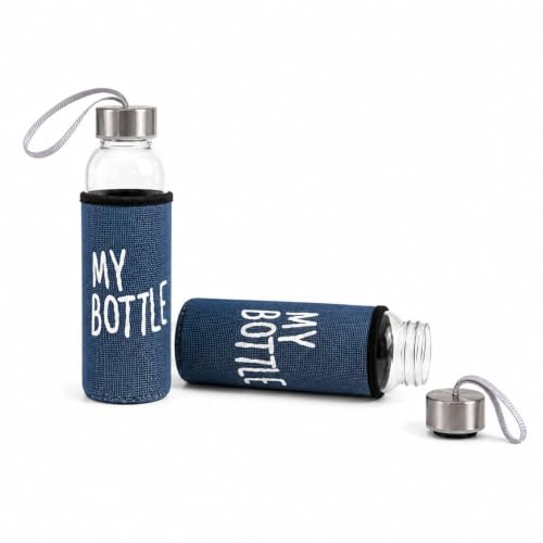 Image of 300ml Glass Water Bottle with Jute Sleeve & Carry Strap | Leakproof Airtight Lid | Reusable Glass Drinking Bottle for Water, Juice, Milk for Office, Gym, Travel & Home (300 ml, 1 count)