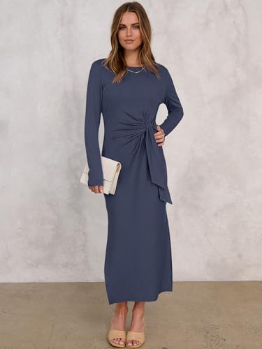 Image of ANRABESS Women's Fall Long Sleeve Casual Maxi Dress