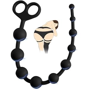 Silicone Anal Beads Butt Plug Sex Toys, 10 Graduated...