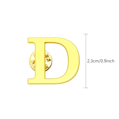Image of 10Pack A-Z 26 Letters Pins Brooches Silver Plated Metal Broaches Pins-GOLD Initial Breast Brooch pin Tack Name Personalized Gifts for Women Men