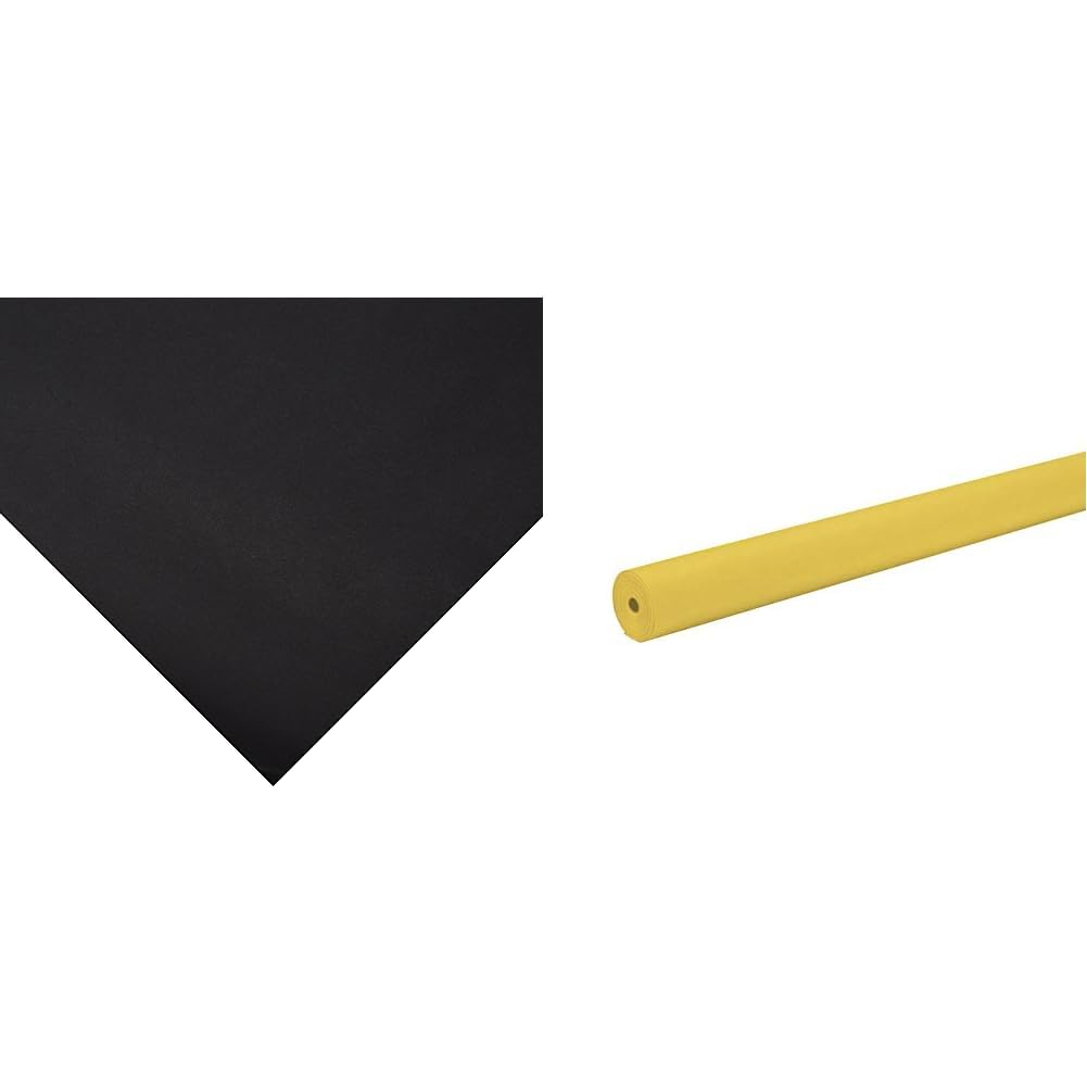Rainbow Duo-Finish Kraft Paper Roll, 40 lb,48 Inches x 200 Feet, Black & Rainbow Kraft Duo-Finish Kraft Paper Roll, 40 lb, 48 Inches x 200 Feet, Canary - 0063084