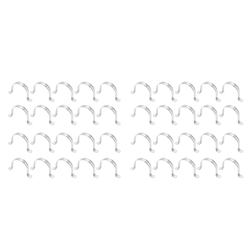 Iyalezirk - Abrazadera para manguera rígida de 3 pulgadas, paquete de 40 clips para tubo de soporte Strap-U, soporte de fijación resistente de acero inoxidable, correa de dos agujeros