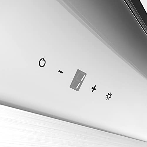 CIARRA CBCW6736N A++ Kopffreihaube 60cm 650m³/h Touch Control Kopffreie Schräghaube Dunstabzugshaube mit CBCF003 Aktivkohlefilter Abluft Umluft 4 Leistungsstufen Edelstahl Glas, Wandmontage, Weiß – Bild 6