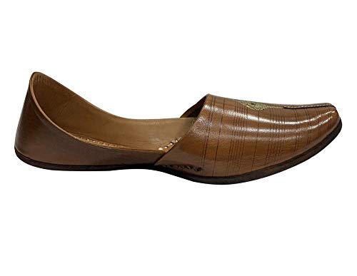 Image of Stop n Style Brown Jutti for Men's Mojari Indian Handmade Khussa Shoes Ethnic Shoe