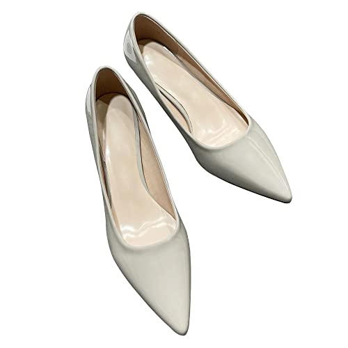Image of Women's Low Kitten Heel Pumps Classic Fashion Dress Pumps Simple Heeled Shoes for Office Work